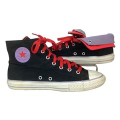 Converse CTAS Double-Tongue Junior’s Sz 5 Black & Purple High Tops 642889F