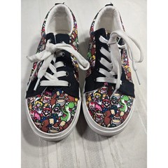 Ground Up Super Mario Bros Nintendo Character Print Sneakers Kids Size 5 Multi