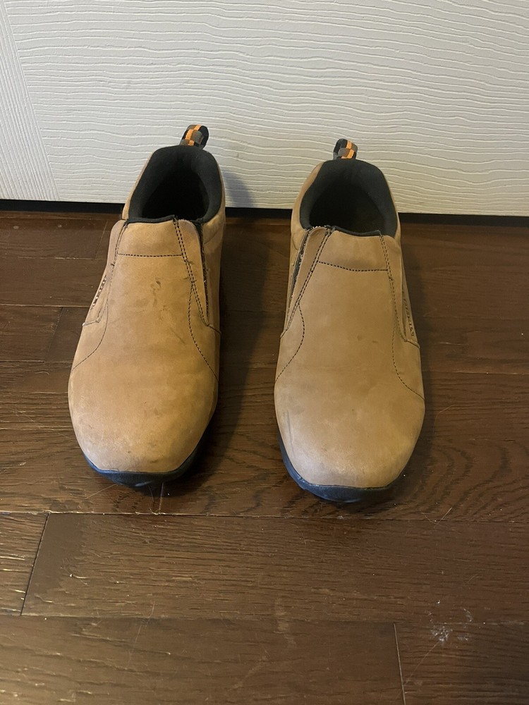 Merrell Jungle Moc Kids Brown Nubuck Leather US 6 Eur 37 UK 5 Slip On Loafers