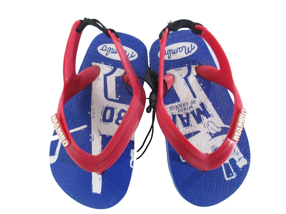 Thongs Toddlers Size 6 Mambo Style Winds Of Change Blue Red Elastic Backs 475029