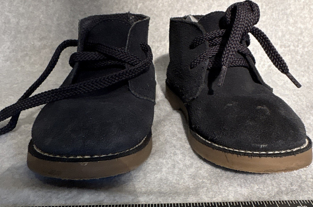J.Crew crewcuts navy blue Leather Chukka Boots Kids Size 11 Lace Up Ankle Casual