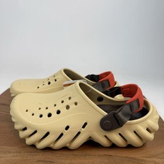 New NWT Big Kids Crocs Echo Ivory Comfort Slingback Clogs Sandals Shoes Size 6 Y