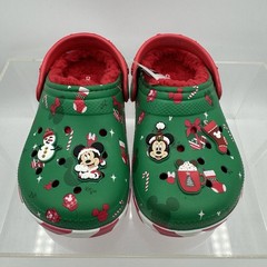 Brand New Crocs Mickey Mouse Christmas Holiday Lined Clogs Size Toddler Kid C11