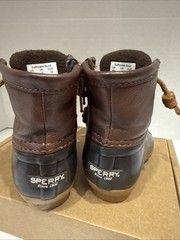Sperry Top Sider Saltwater Kids Size 6M Duck Rain Boots Tan/Navy CG55362A