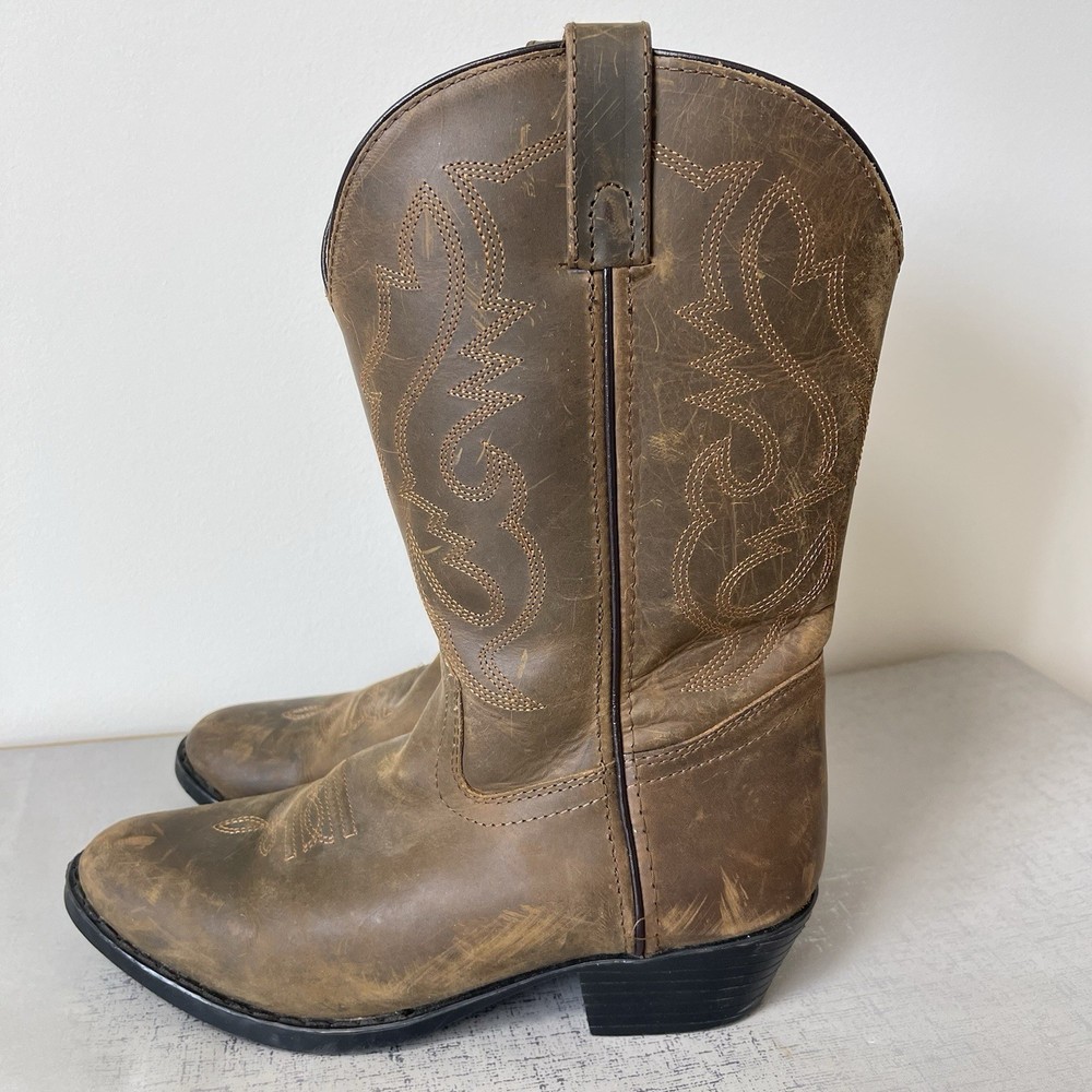Cody James Oiled Dust Brown Leather Western Boots Youth 6 D Style 43034Y