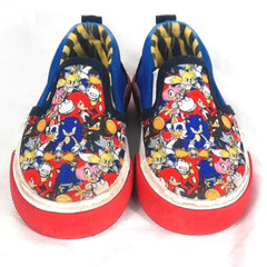 Sega Sonic The Hedgehog Toddler Slip On Shoes Size 6 Canvas Colorful