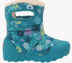 Bogs B-Moc Snow Boot Rain, Garden Party-Teal, 12 US Unisex Little Kid
