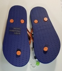 Kid’s Dinosaurs Flip Flops Sandals Size Medium 2/3 Blue & Orange Fun Unisex