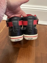 Converse All Star Pro Blaze Strap High Top Youth Boys Kids Sz 4 Black Red White