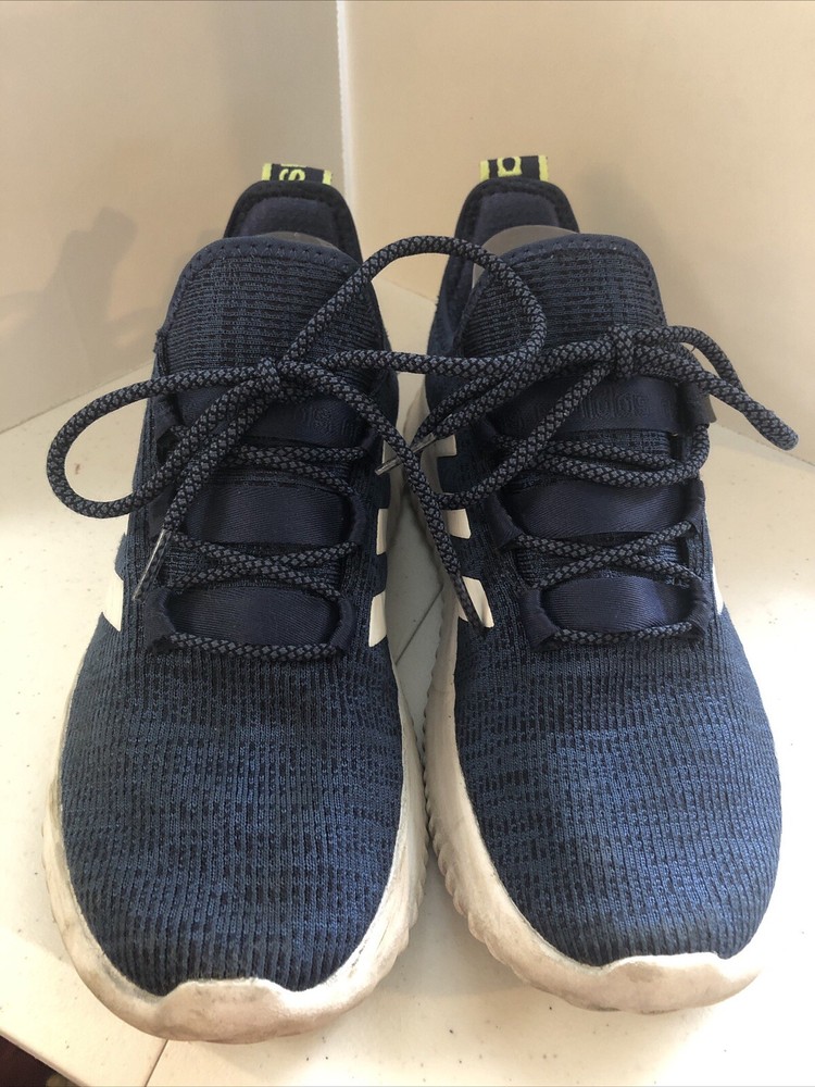 Adidas Cloudfoam HWI 28Y001 Navy Sneakers Green Pull Tab Youth Size 6