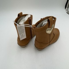 Old Navy Western Boots Kids Size 10 Brown Zip Synthetic Ankle Round Toe
