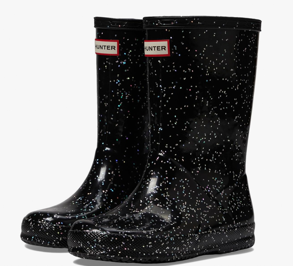 NWD $90 Hunter Little Kid First Classic Giant Glitter Boot Black US11/UK10/EU28