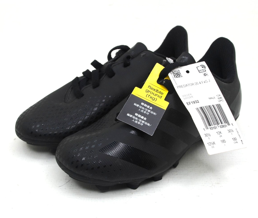 Adidas Predator 20.4 FxG J Soccer Cleats Youth Size 12.5k Black 3 Stripes