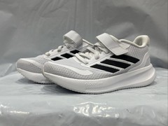 Adidas Cloudfoam Sneaker Unisex Kids Size 13.5 White Black Casual Shoes EBS2232