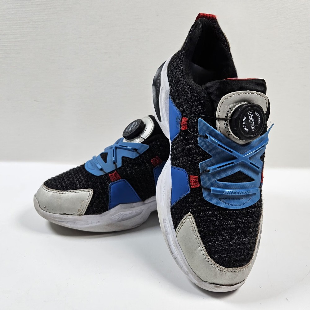 Skechers Sneakers Kids Size 3 Black Blue Red Sport Dial Closure Athletic Shoes