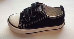 Wee Step sneakers black white size 7 toddler canvas retro classic school play