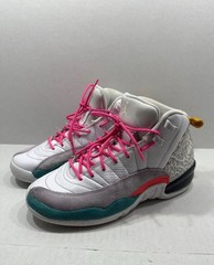 Jordan 12 Retro White/Vapor Green-Photon Dust Big Kids Size 5Y Shoes 153265-130