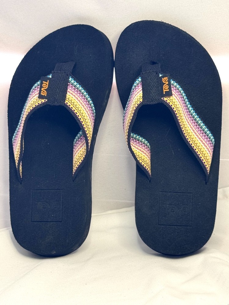 Teva Kids Rainbow Stripe Flip Flops Sandals Size 12 Toddler