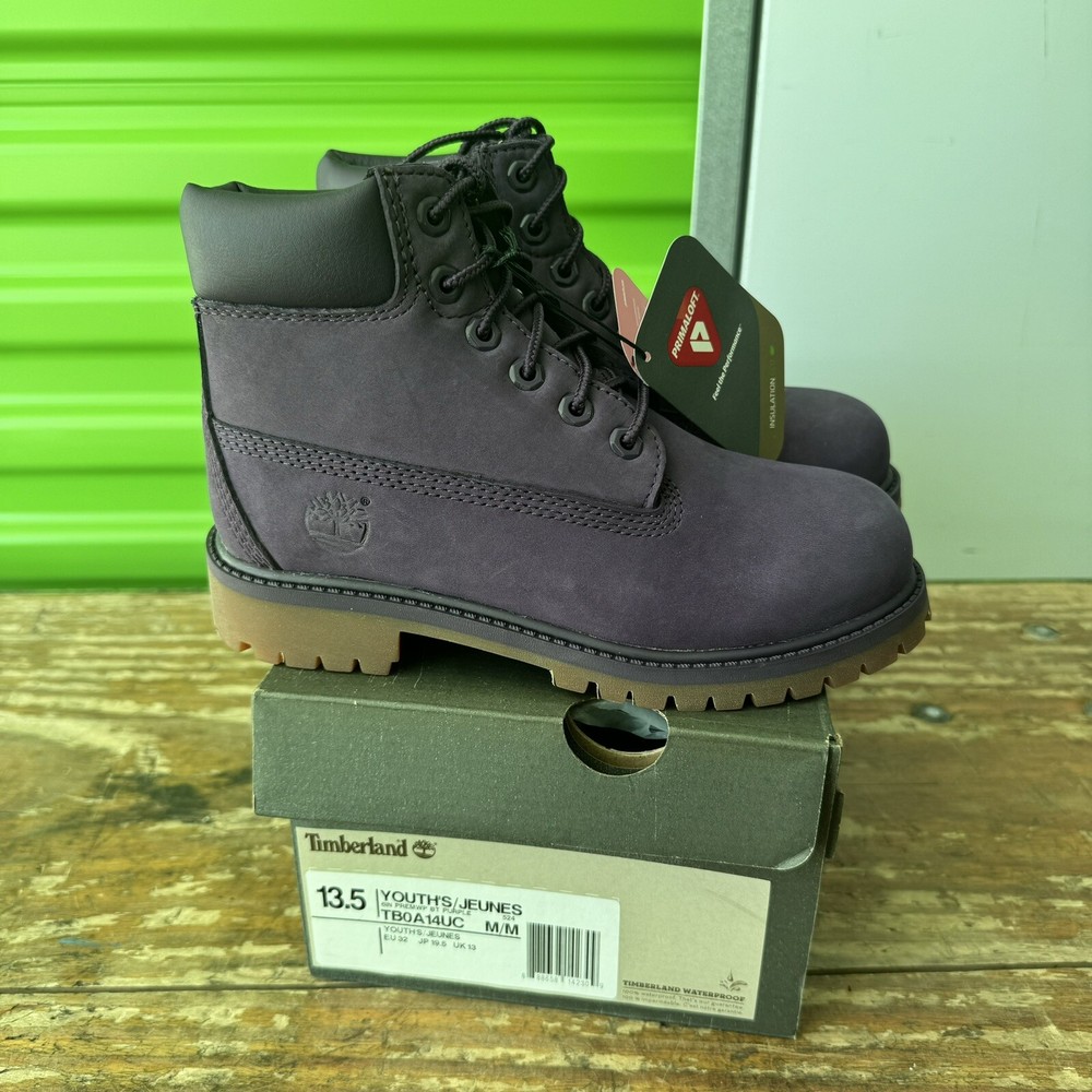 Timberland 6in Premium Boot Purple Boots Classic 13.5 Youth Primaloft New In Box