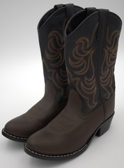 Smoky Mountain Kids Western Boots Style 1575Y Youth Size 4 Pull-On Brown/Black
