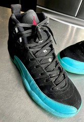 AIR JORDAN 12 XII RETRO ‘GAMMA BLUE’/BLACK/RED BIG KIDS SIZE 4.5Y (153265-027)