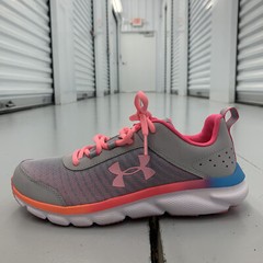Under Armour Kids GS Assert 8 Gray Pink UA 3022100-100 Curry Run Shoes Size 5Y