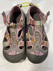 Keen Sandals Youth Size 3 Pink Rainbow Waterproof Hiking Walking Camping Shoe
