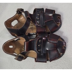 NEW Leather Scott David Spain Size 6 Kids Sandal Loafers Brown