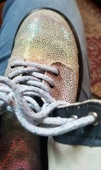 Dr Martens Doc Airwalk Leather Multicolor Sparkle Combat Boots Pascal J1460 Sz 2