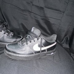 Nike Air Force 1 Low GS Black/White 6Y Leather Lace-Up Sneakers A593-001