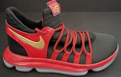 Nike Air Zoom KD10 Durant LE Red Black Shoes GS Youth Sz 5y New Rare AJ7220-076