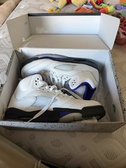 Jordan Air Jordan 5 Retro GS White Purple Black Mid Top Youth US 7Y 440888-141