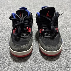 Size 11C- Nike Air Jordan 4 Retro Rare Air Basketball Shoes Kids Black Blue Red