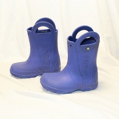 Crocs Size J 1 Blue HANDLE IT Pull On Waterproof Comfort Rain Boots 12803