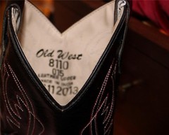 OLD WEST BLACK w/RED STITCHING LEATHER WESTERN/COWBOY BOOTS: Youth 1.5 – EUC