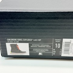 Sorel Explorer Lace Waterproof Insulated Winter Boots Little Kids Size 10 Black