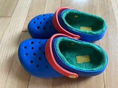 Crocs Classic Lined Clogs Shoes Kids Blue Blue/Green/Orange Size C12