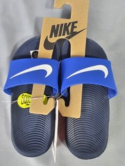 Nike Kawa Slide Kids Sandals 12C Blue/White Slip-On FJ8812-402