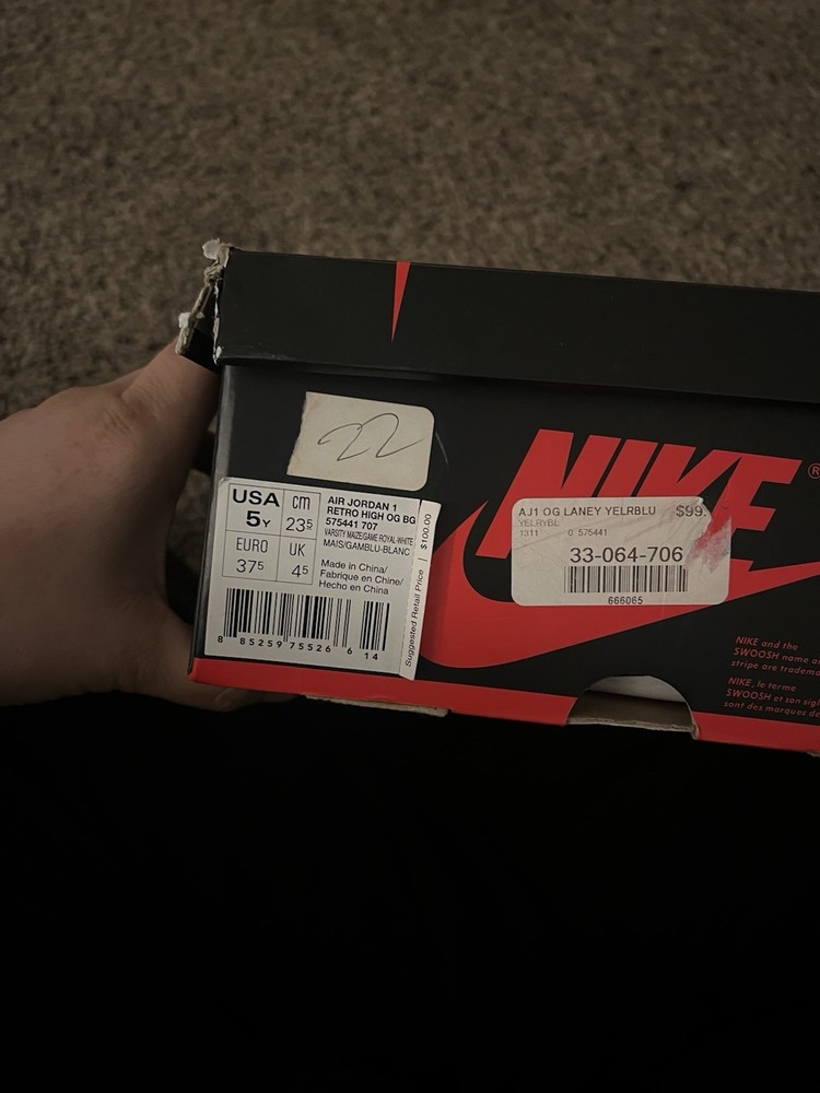 Air Force One Laney Yellow and Blue Size 5 kids
