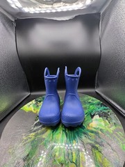 Crocs Boots Kids J1 Blue Handle It Rain Boot Pull On Waterproof Lightweight