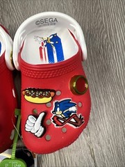 Crocs Red Sonic The Hedgehog Classic Clog Sega Size C5 Kids Boys Girls New