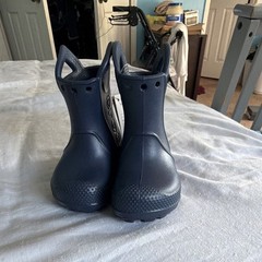 Crocs Handle It Waterproof Pull-On Rain Boot Blue Unisex Kids US 4 (C4)