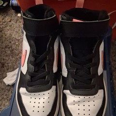 Nike Court Borough Mid 2 Black White Sunset Pulse Pink CD7782-005 Kids Size 12C