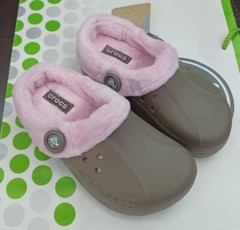 CROCS POLAR BLITZEN MAMMOTH KID BAYA CLOG SHOE~Brown Pink~Men 1*Women 3~NWT