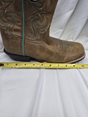 Dan Post Brown Turquoise Western Embroidered Leather Boots Unisex .