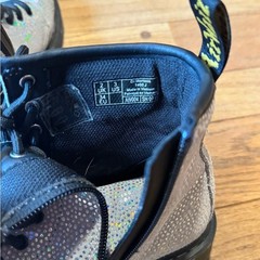 Dr. Martens Holographic Glitter Combat Boots | Silver Iridescent Lace-Up NWOT