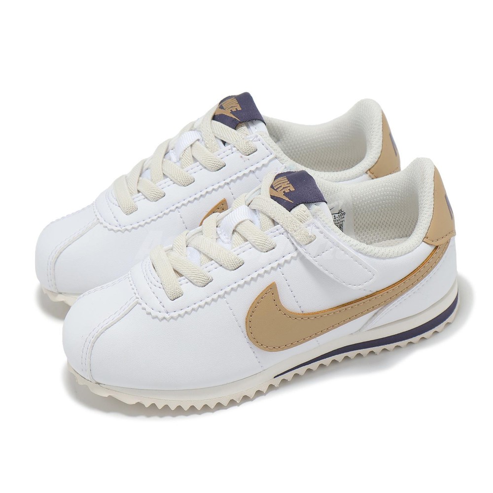 Nike Cortez Easyon PS White Brown Purple Kids Preschool Casual Shoes DM0951-109