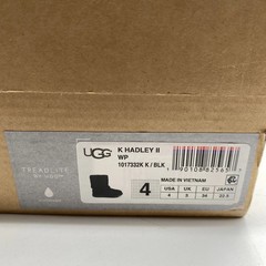 UGG K Hadley II Black Suede Round Toe Boots 1017332K Toddler Size 4 NEW Free Sh