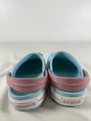 Crocs Crocband Clogs Kids Size J2 Ice Blue Pink Slip On Shoes Back Strap