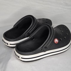 Crocs Crocband Iconic Comfort Clogs Slip on Sandals Youth 7/8 J 1 Black EUC